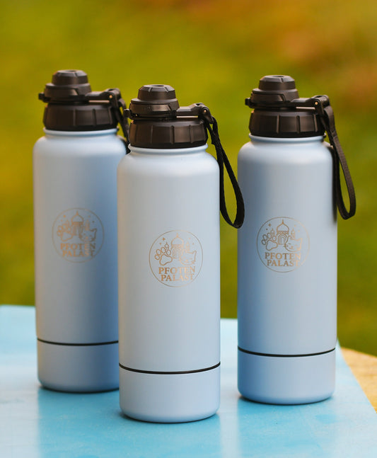 Premium Hundewasserflasche - 2 in 1 Ideal für unterwegs